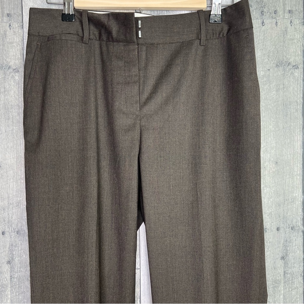LAFAYETTE 148 Brown Wool Dress Pants Cuffed Hem Size 6